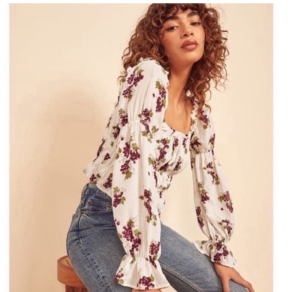 Reformation Amarena Top in Grapevine size XL - Picture 7 of 8